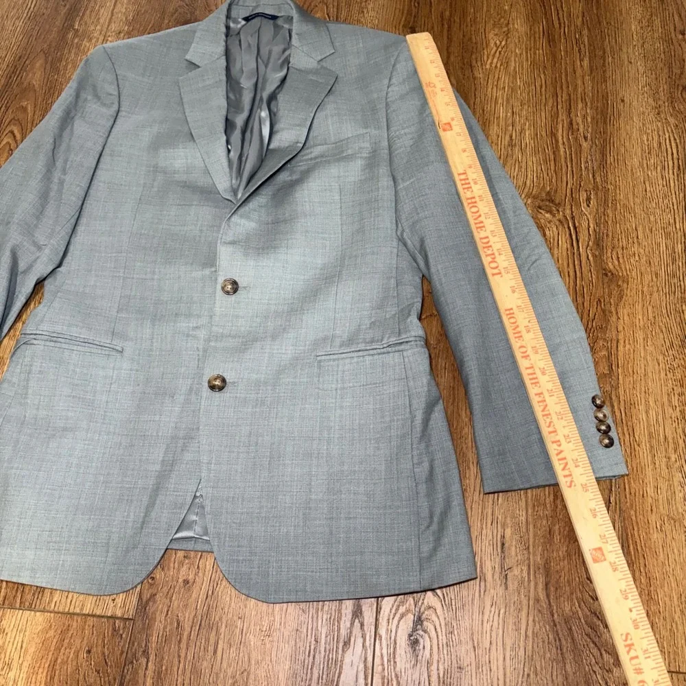 Ralph Lauren Slim Fit Mens 40L Gray 100% Wool Blazer Sport Coat 2-Button